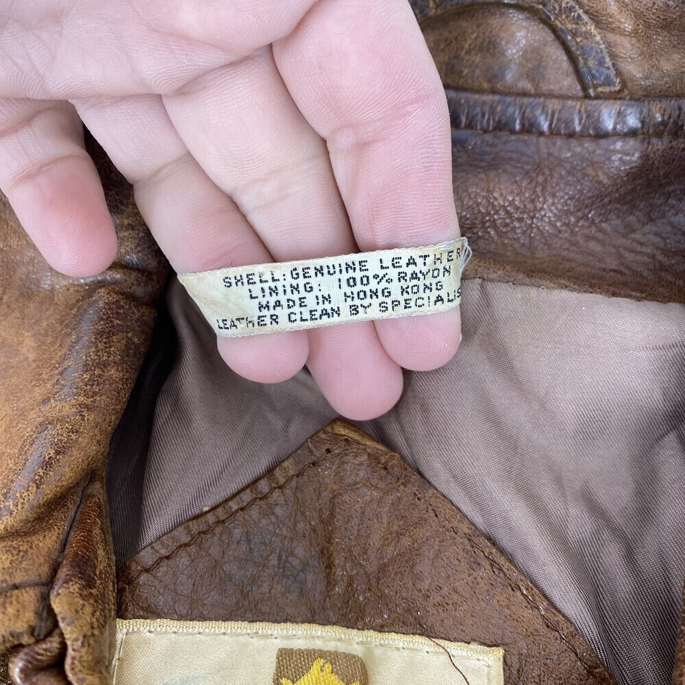 Vintage 70's Bermans Leather Experts Basketweave Brown Leather Jacket Size 38 - Picture 7 of 15